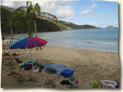 Picnic after getting married at Magens Beach St. Thomas