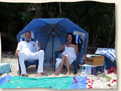 Beach picnic wedding at Magens Beach