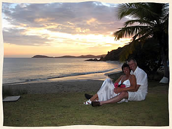 Virgin Islands sunset wedding.