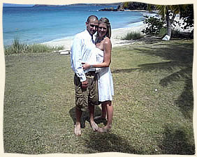 Just married by the Caribbean Sea!