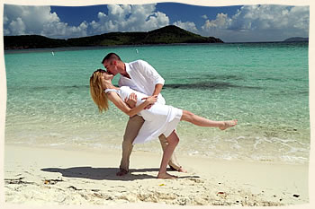 Happy Couple Married at Lindquist Beach St. Thomas Virgin Islands
