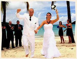 Just married Magens Beach, St. Thomas USVI