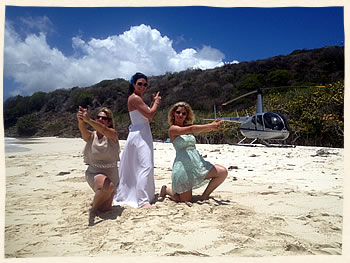 Helicopter wedding private island