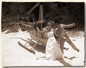 Helicopter private island wedding - Virgin Islands