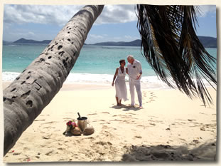 Wedding ceremony private island. Hans Lollick US Virgin Islands