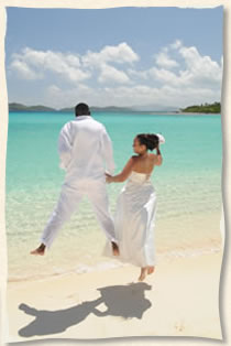 Wedding in St Thomas at tropical beach / Lindquist Beach