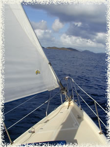 sailing away in the Virgin Islands