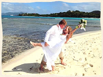 Bride and groom married on beach in St. Thomas Virgin Islands