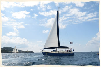 Virgin Islands wedding sailboat.