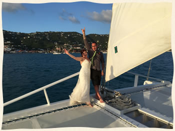 Unique ways to get married in the islands - sailboat wedding.
