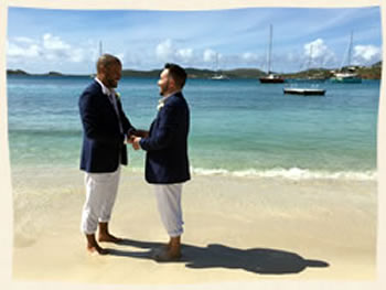 Grooms married on St. Thomas beach - US Virgin Islands