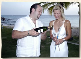 Saint Thomas wedding champagne toast