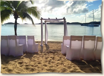 white chairs and arch set up with covers