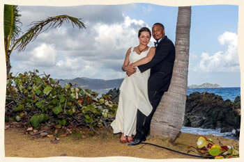 st thomas wedding couple on beach