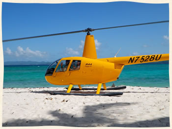 Virgin Islands helicopter weddings. St. Thomas St John Hans Lollick Private