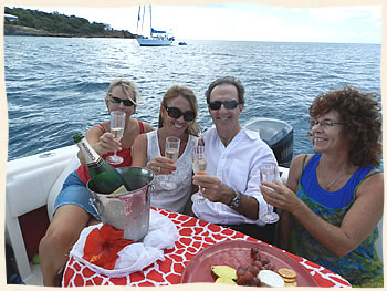 Boating wedding in the Carribean.