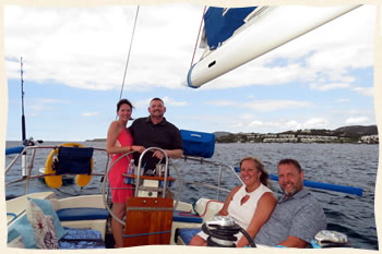 Cockpit wedding party sailboat Caribbean Sea