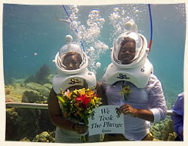 Seatrek wedding under the sea St. Thomas