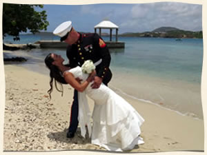 Military couple getting married at Secret Harbour